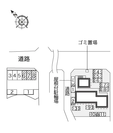 ★手数料０円★鴻巣市北新宿　月極駐車場（LP）